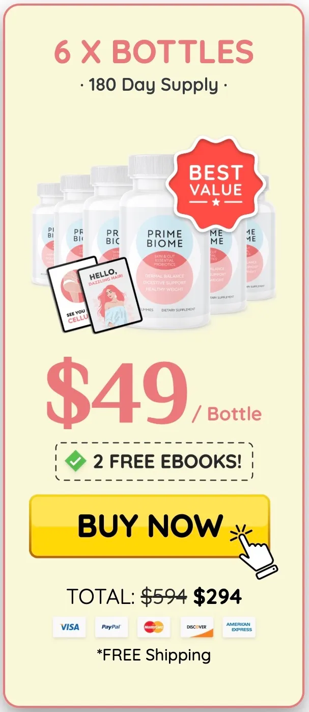 PrimeBiome 6 bottles